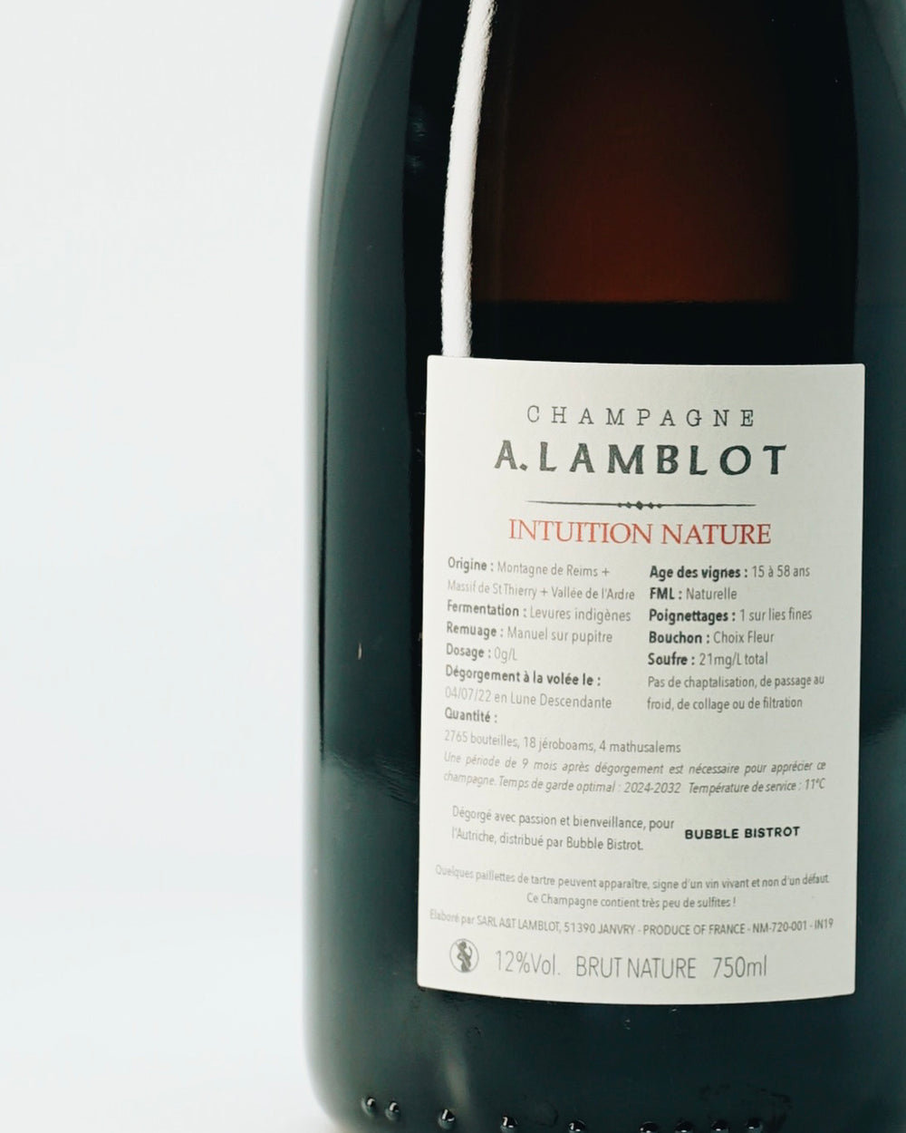 A.Lamblot Intuition Nature シャンパン 750ml Champagne A.LAMBLOT Intuition Nature Brut Nature – Cave des Sacres